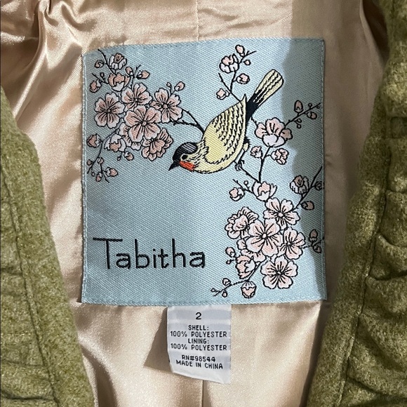 Tabitha Sage Green Quilted Jacket Peacoat Blazer- Size 2 - Picture 2 of 5